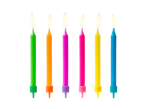 Birthday candles Colorful - 6 pcs.