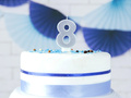 Number candle with glitter - 8 - 1 piece.