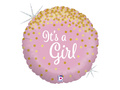 Balon foliowy It's a Girl różowy - 46 cm - 1 szt.