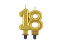Eighteenth birthday candle metallic gold - 1 pc.