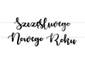 Baner czarny Szczęśliwego Nowego Roku - 5 m