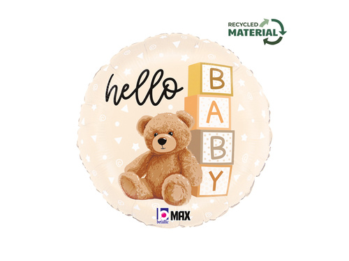 Balon foliowy "Hello BABY" - 35x35 cm - 1 szt.