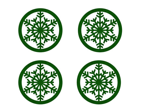 Podstawka pod kubek - Śnieżynka - 10 cm - 4 szt.