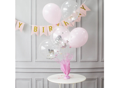 Stick balloon stand with decoration pink - 1 pc.