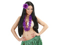 Purple flower hair clip with glitter - 1 pc