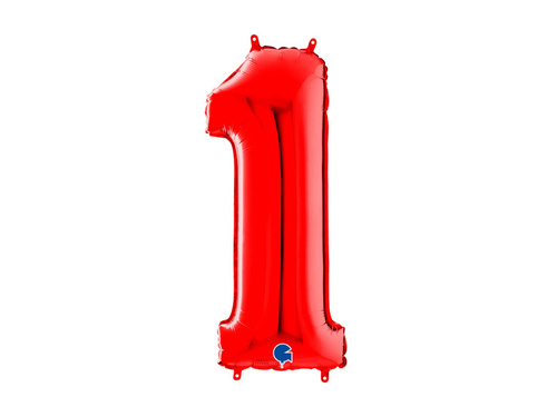Number 1 red Foil Balloon - 66 cm - 1 pc