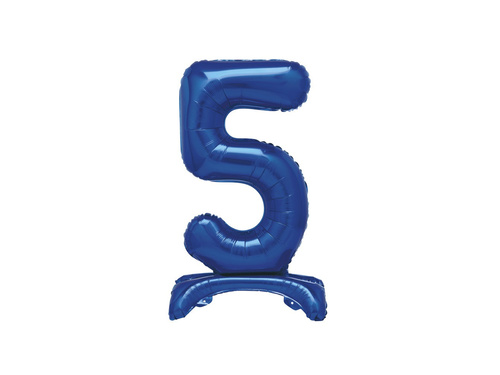 Foil balloon standing number 5 blue - 76 cm - 1pc.