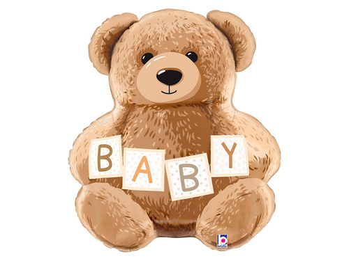 Balon foliowy pluszowy Miś - 49x58 cm - 1 szt.