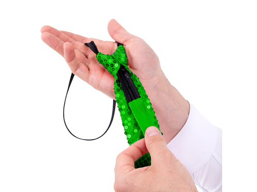 Cekinowy krawat - zielony - 36 cm - 1 szt.