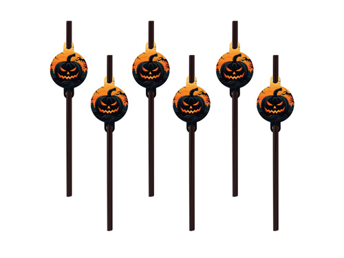 Birthday straws Dark Pumpkin - 6 pcs.