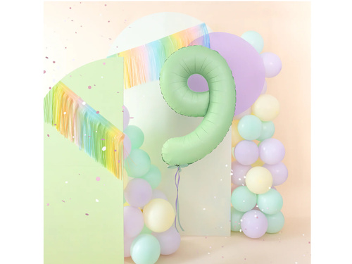 Number 9 Pistachio Foil Balloon - 100 cm - 1 pc