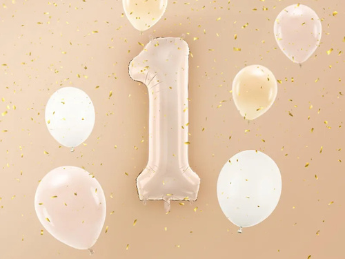Number 1 Beige Foil Balloon - 72 cm - 1 pc