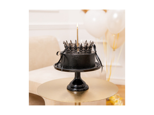 Korona na tort - 15 cm - srebrna z kryształkami - 1 szt.