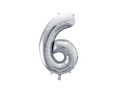 Number 6 silver Foil Balloon - 72 cm - 1 pc