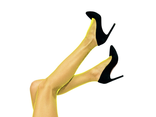 Rajstopy kabaretki - żółte - 1 szt.