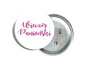 White pin with pink lettering for Ladies' Night out