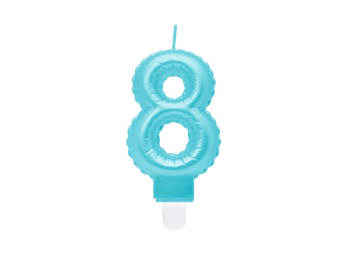 Pearl number candle light blue - 8 - eight