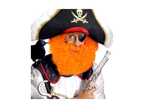 Pomarańczowa peruka kręcona Scots & Irish z brodą