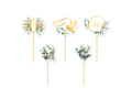 Cake picks for the First Holy Communion with eucalyptus - 5 pcs.