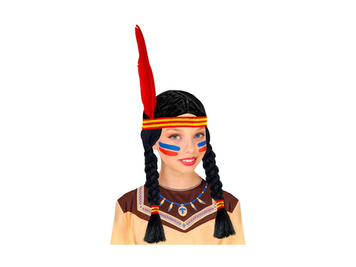 Peruka Indianki z opaską i piórem