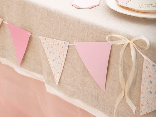 Baner flagi na roczek - różowy - 190x17cm - 1 szt.