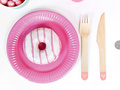 Set of wooden cutlery Hearts of blush pink - 18 pcs.