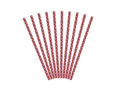 Słomki rurki czerwone w białe kropki - 10 szt.