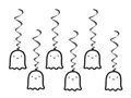 Hanging decoration auger Happy Ghost - 6 pcs.