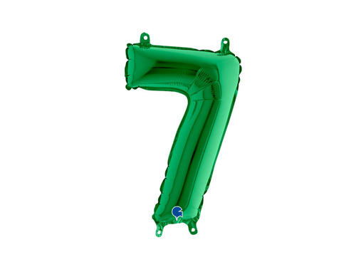 Balon foliowy cyfra 7 zielona - 36 cm - 1 szt.