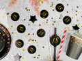 Sparkling black straws for the eighteenth birthday - 6 pcs.