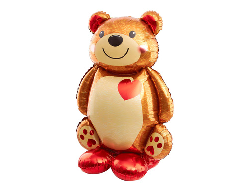 Balon foliowy stojący Miś z sercem - 91 cm x 65 cm - 1 szt.
