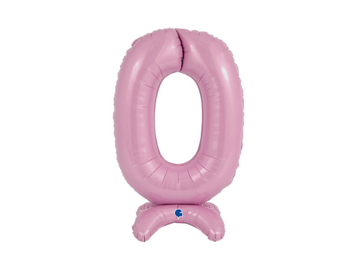 Number 0 Pastel Pink Standing Foil Balloon - 64 cm - 1 pc