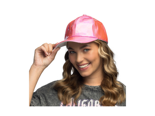 Czapka holograficzna różowa