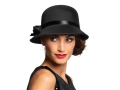 Kapelusz czarny z różyczką - 1 szt.