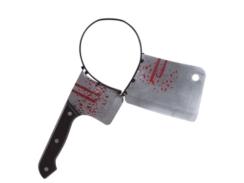 Nóż rzeźniczy w głowie na Halloween - 1 szt.