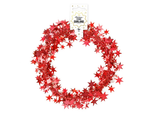 Chain with stars red - 500 cm - 1 pc.