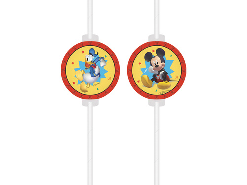 Słomki urodzinowe Myszka Mickey - 4 szt.