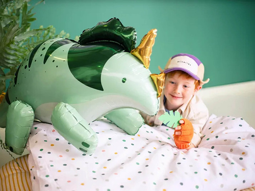 3D Triceratops green foil balloon - 93 x 49 cm - 1 pc.
