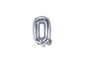 Balon foliowy litera "Q" srebrna - 35 cm