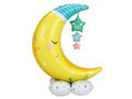 AirLoonz standing foil moon balloon with stars - 139 cm - 1 pc.