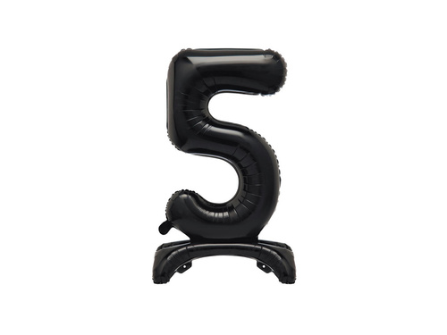 Foil balloon standing number 5 black - 76 cm - 1pc.