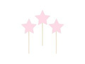 Pikery Gwiazdki różowe - 10 cm - 6 szt.