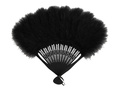 Wachlarz z piór czarny - 23 cm - 1 szt.
