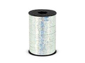 Decorative ribbon for balloons - holographic - silver - 225 m.