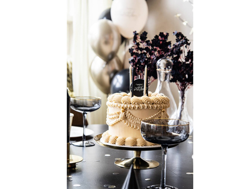 Zestaw świeczek Happy Birthday czarno-beżowy - 11 szt.