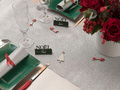 Decoration glitter table runner - white - 28 cm x 3 m - 1 pcs.