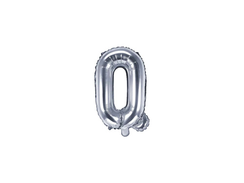 Foil balloon letter "Q" silver - 35 cm