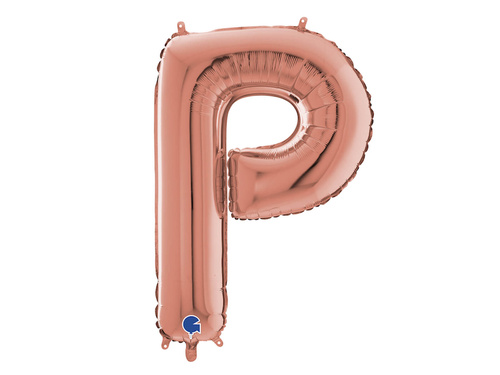 SuperShape Letter "P" Rose Gold Foil Balloon - 66 cm - 1 pc