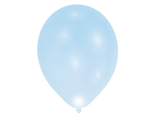 Balony lateksowe świecące błękitne - 27,5 cm - 5 szt.