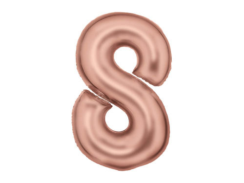Foil balloon satin number 8 pink gold - 86 cm - 1 pc.
